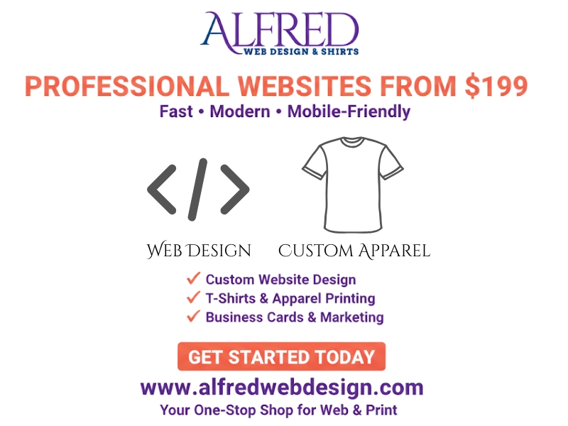 Alfred Web Design - Professional websites and custom apparel